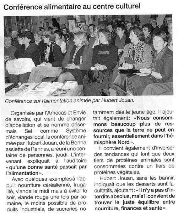 conférence cuisine avec Hubert Jouan